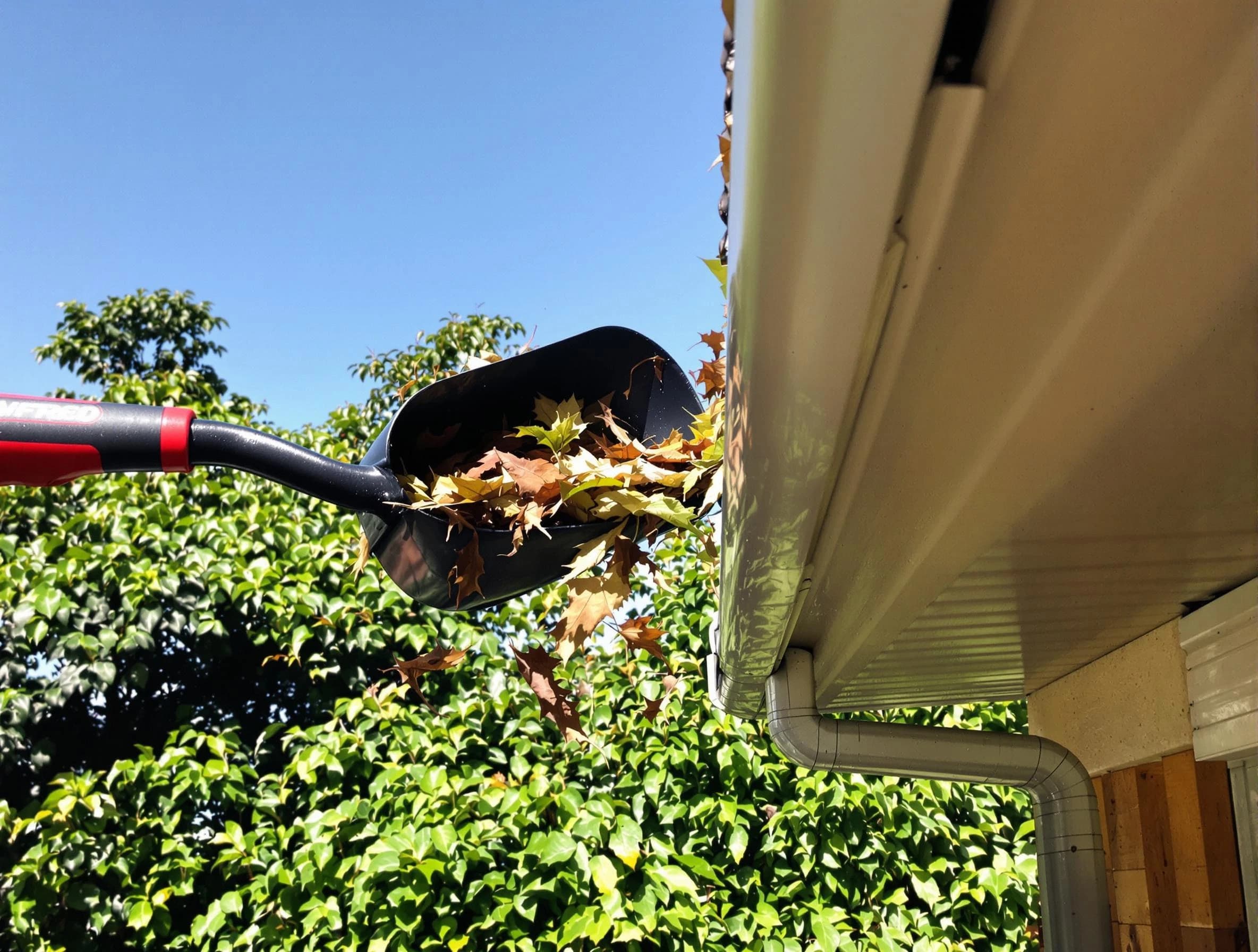 Macedonia Roofing Company performing gutter cleaning at a home in Macedonia, OH