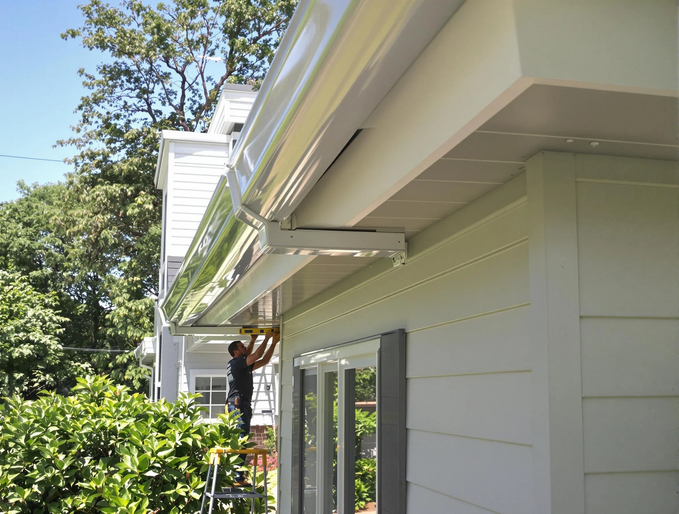 Properly aligned gutter system installed by Macedonia Roofing Company in Macedonia, OH