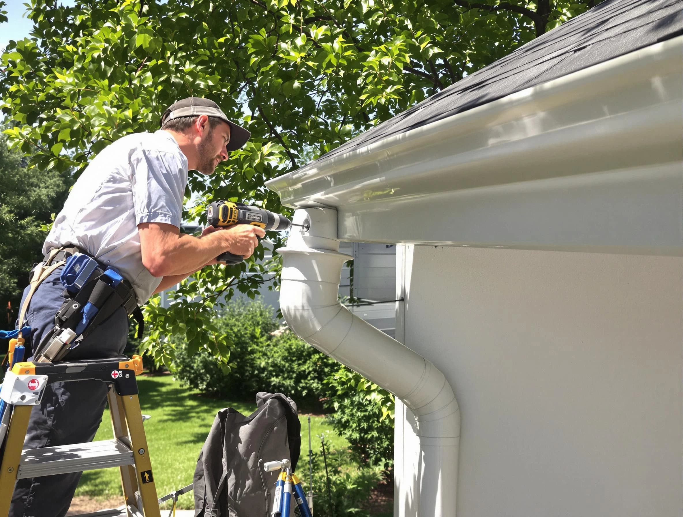 Properly installed rain gutters by Macedonia Roofing Company in Macedonia, OH