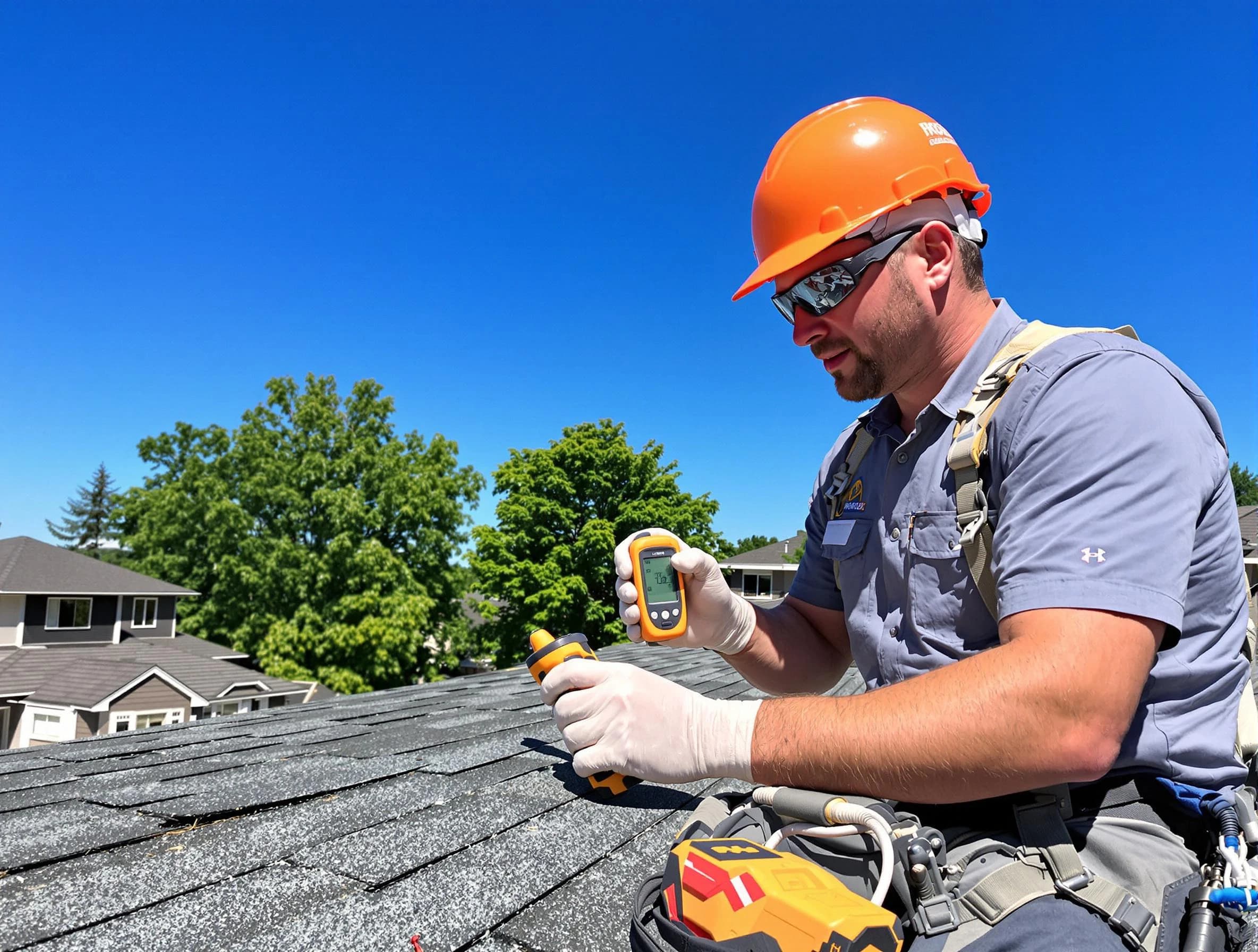 Macedonia Roofing Company conducting a roof inspection in Macedonia, OH